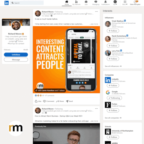 Richard Moore - Attract conversations not followers
